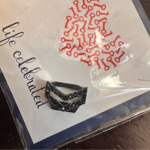 Keep Collective Chevron Cutout Pave Hematite Charm - Picture 1 of 4